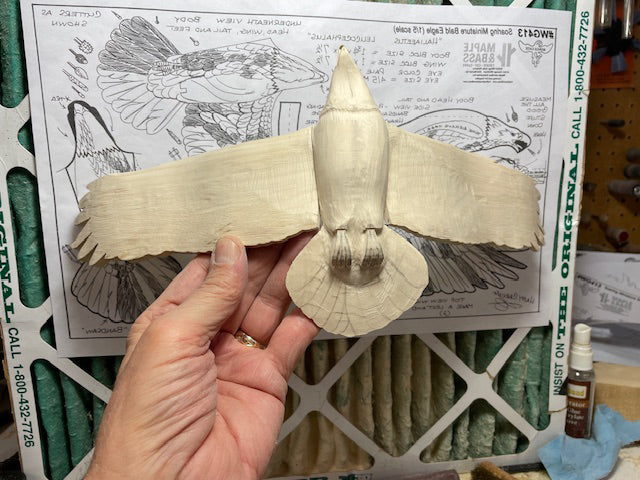 Carve and Texture a Miniature Soaring Bald Eagle with Cam Merkle