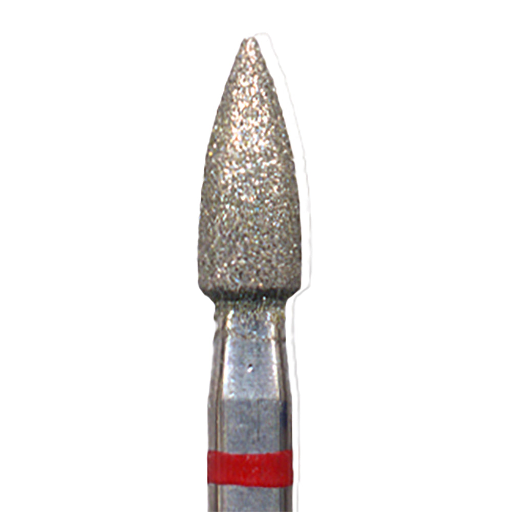 Plated Diamond Bur FLAME 2.6mm dia x 7.5mm long FINE Grit