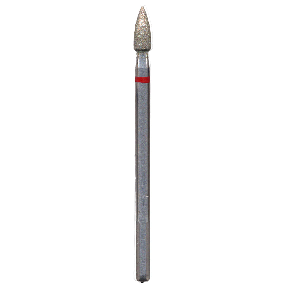 Plated Diamond Bur FLAME 2.6mm dia x 7.5mm long FINE Grit