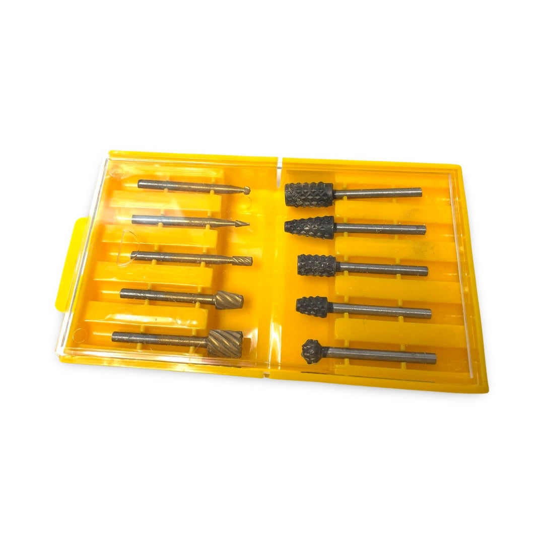 10 piece HSS Rotary Bur set Assortment - 5-Gold 5-Black