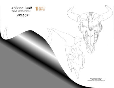 Bison Skull 4"Pattern by Cam Merkle