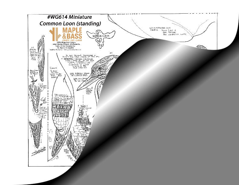 Common Loon Standing Miniature Wings Gate Pattern 8.5x11 #WG614