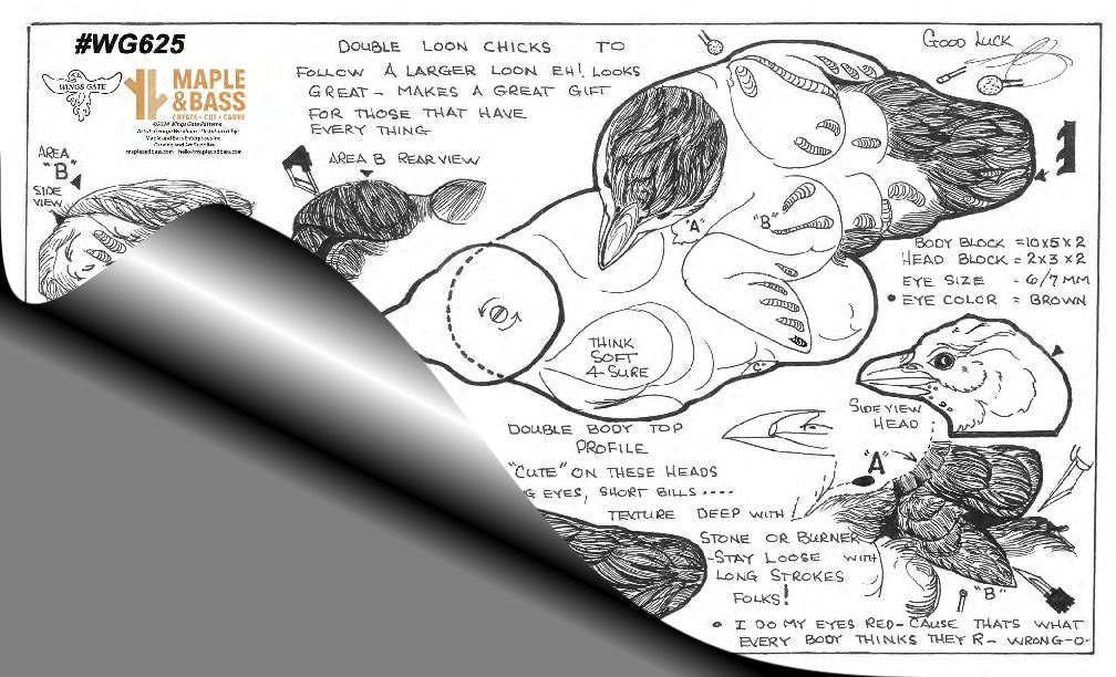 Loon Chick Pair Wings Gate Pattern #WG625