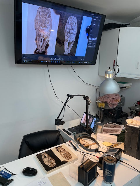 Pyrography Class January 24 2026 - Cougar Portrait