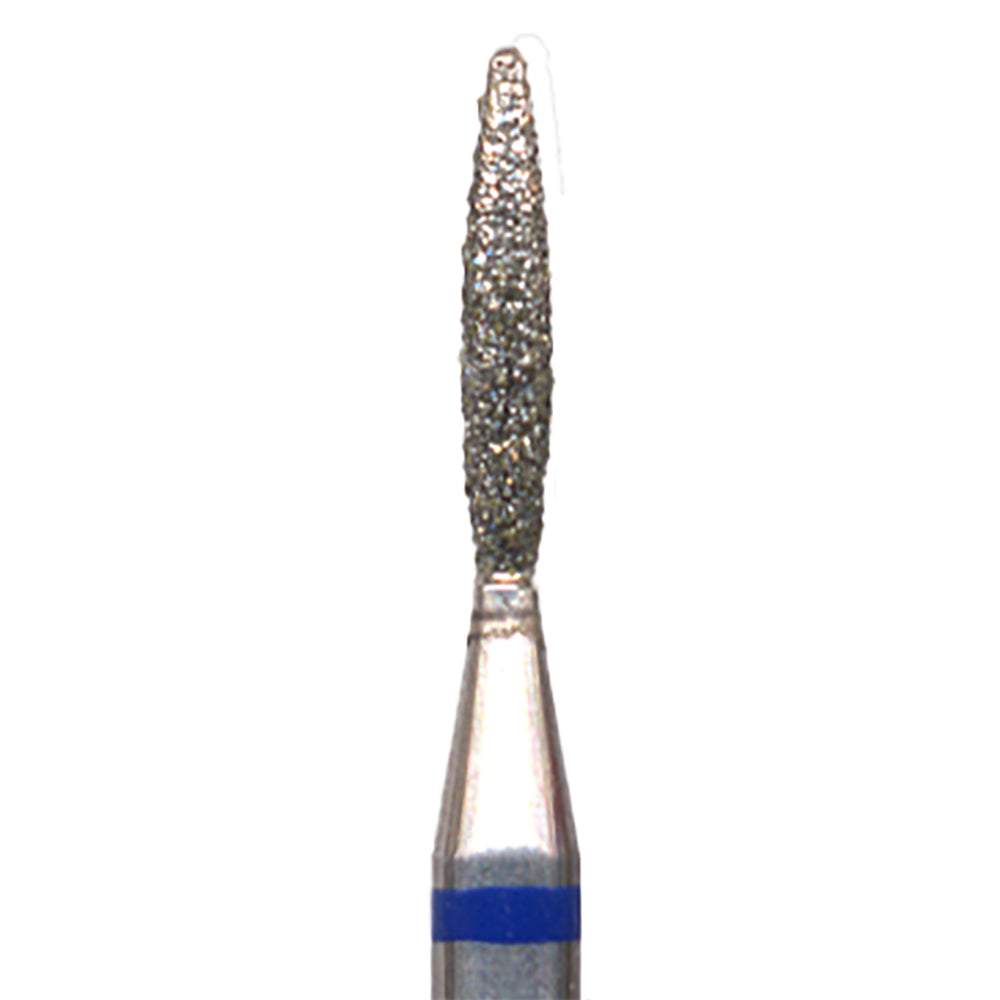 Plated Diamond Bur FLAME 1.2mm dia x 7.9mm long MEDIUM  Grit