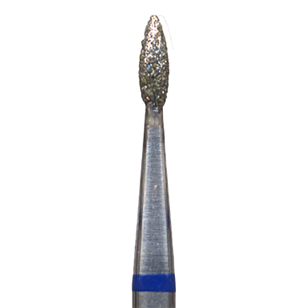 Plated Diamond Bur FLAME 1.4mm dia x 5.9mm long MEDIUM  Grit