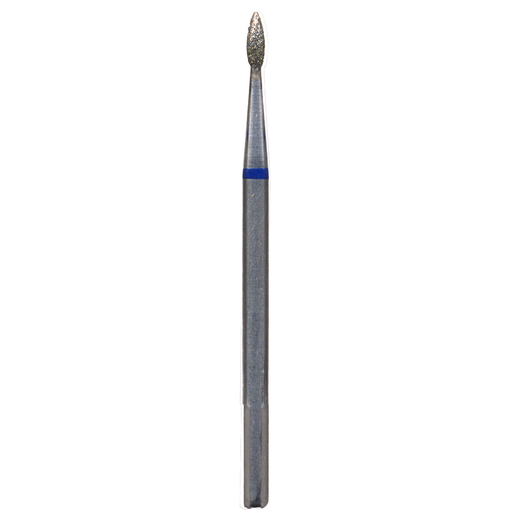 Plated Diamond Bur FLAME 1.4mm dia x 5.9mm long MEDIUM  Grit