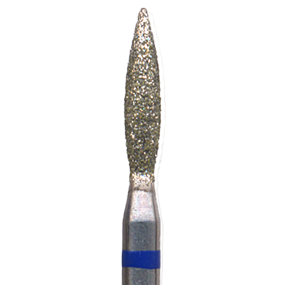 Plated Diamond Bur FLAME 2.0mm dia x 10.0mm long MEDIUM  Grit