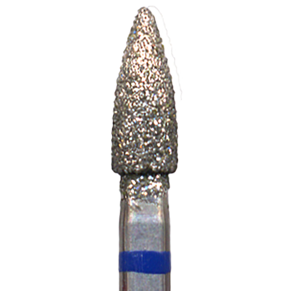 Plated Diamond Bur FLAME 2.7mm dia x 8.1mm long MEDIUM  Grit