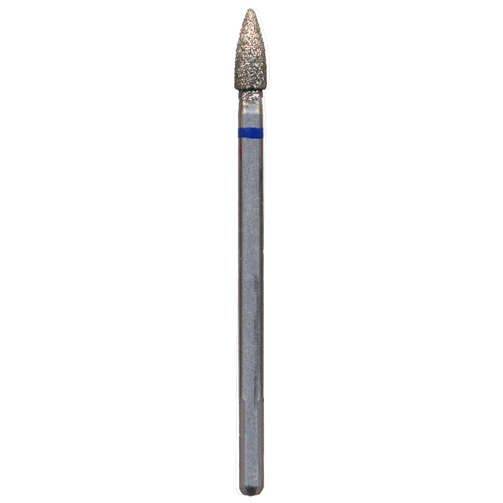 Plated Diamond Bur FLAME 2.7mm dia x 8.1mm long MEDIUM  Grit