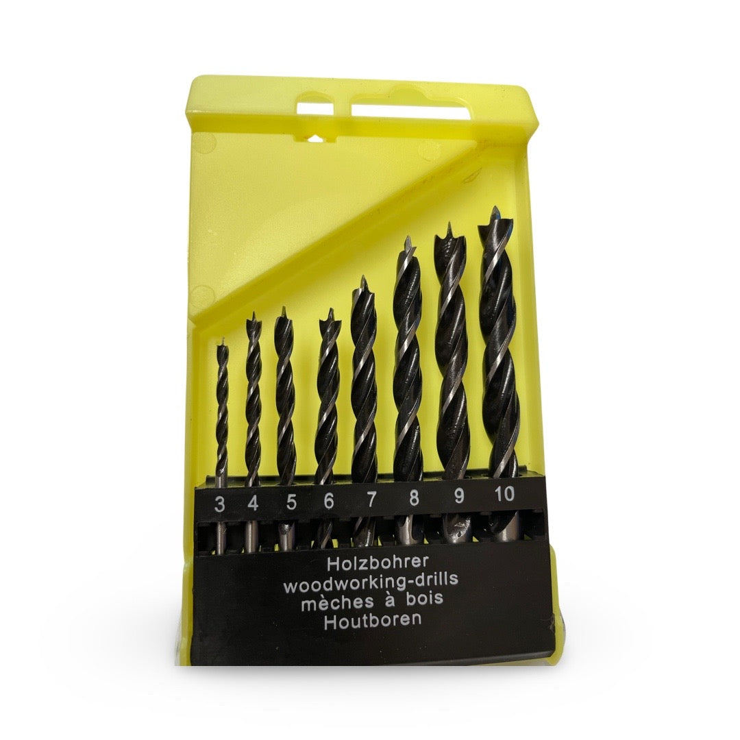 8 piece Metric Brad-point drill bit set 3mm-10mm