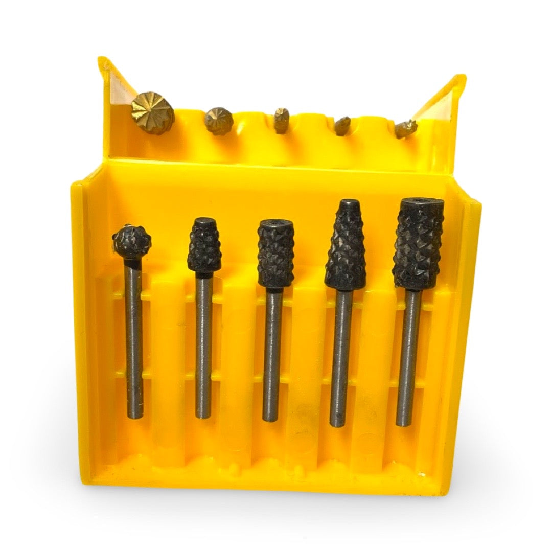 301 Bur 10 piece HSS Rotary Bur set Assortment - 5-Gold 5-Black