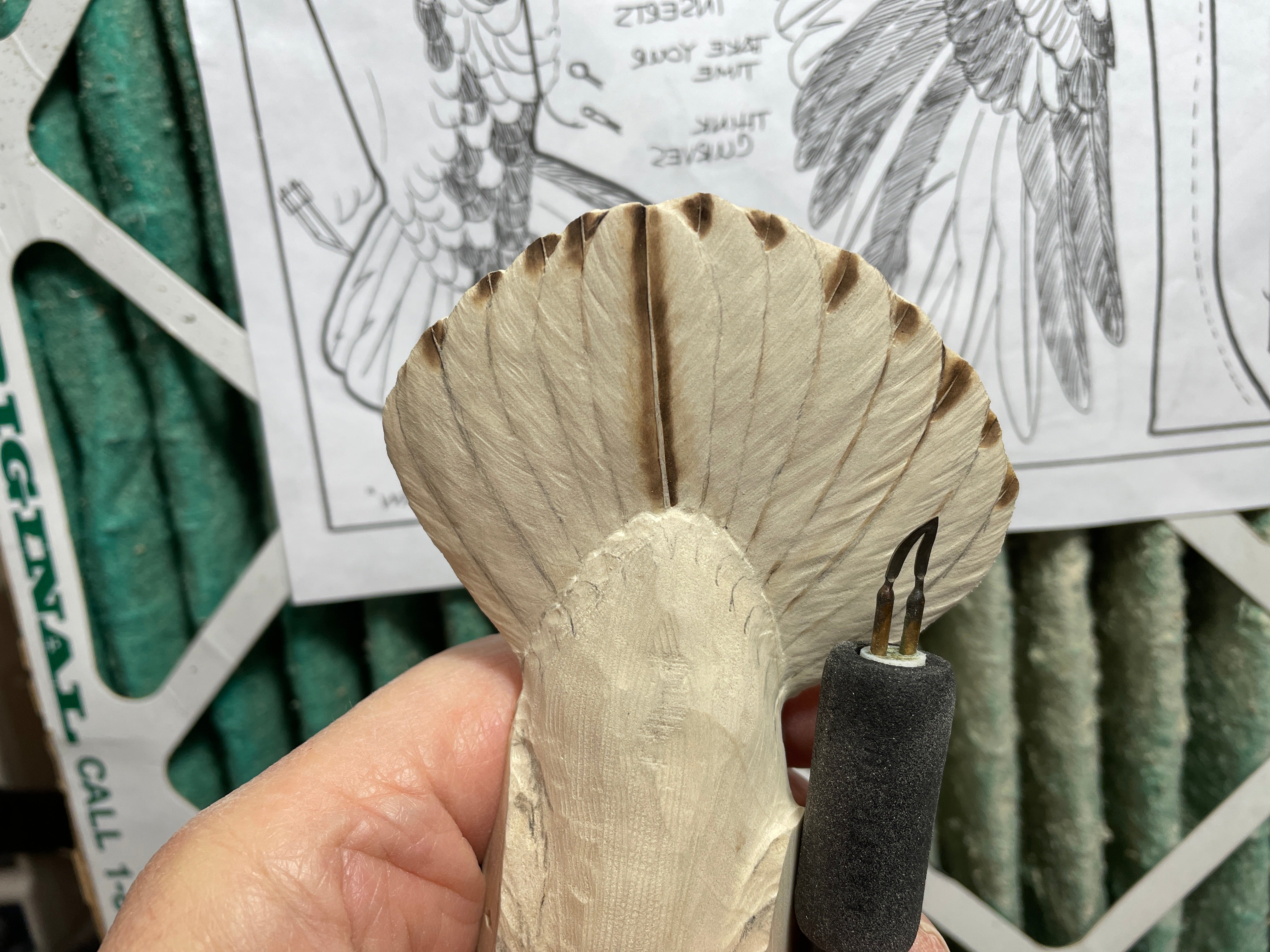 Carve and Texture a Miniature Soaring Bald Eagle with Cam Merkle